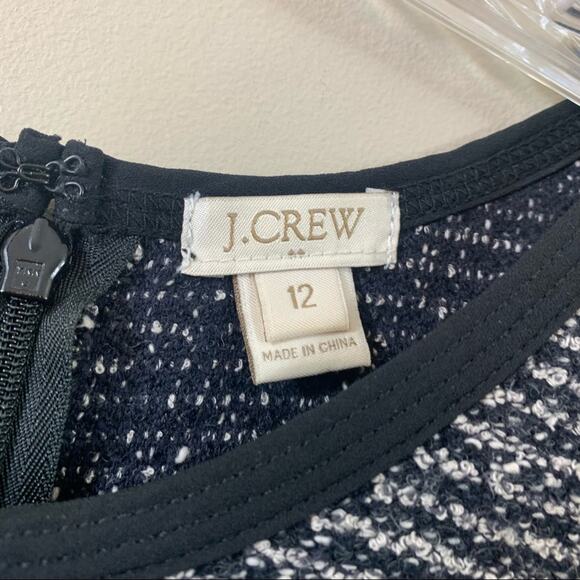 J Crew Tweed Boucle Black/White Sleeveless Fit & Flare Dress - Picture 4 of 8